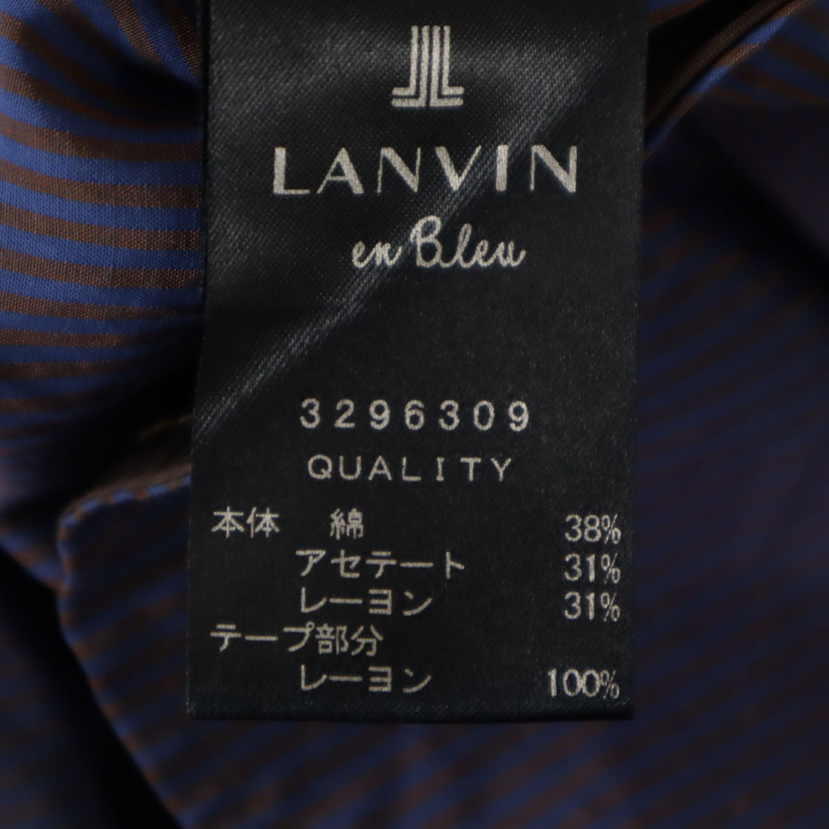 LANVIN en Bleu ランバンオンブルー ストライプ柄 長袖 ワンピース 38 青紺系 レディース