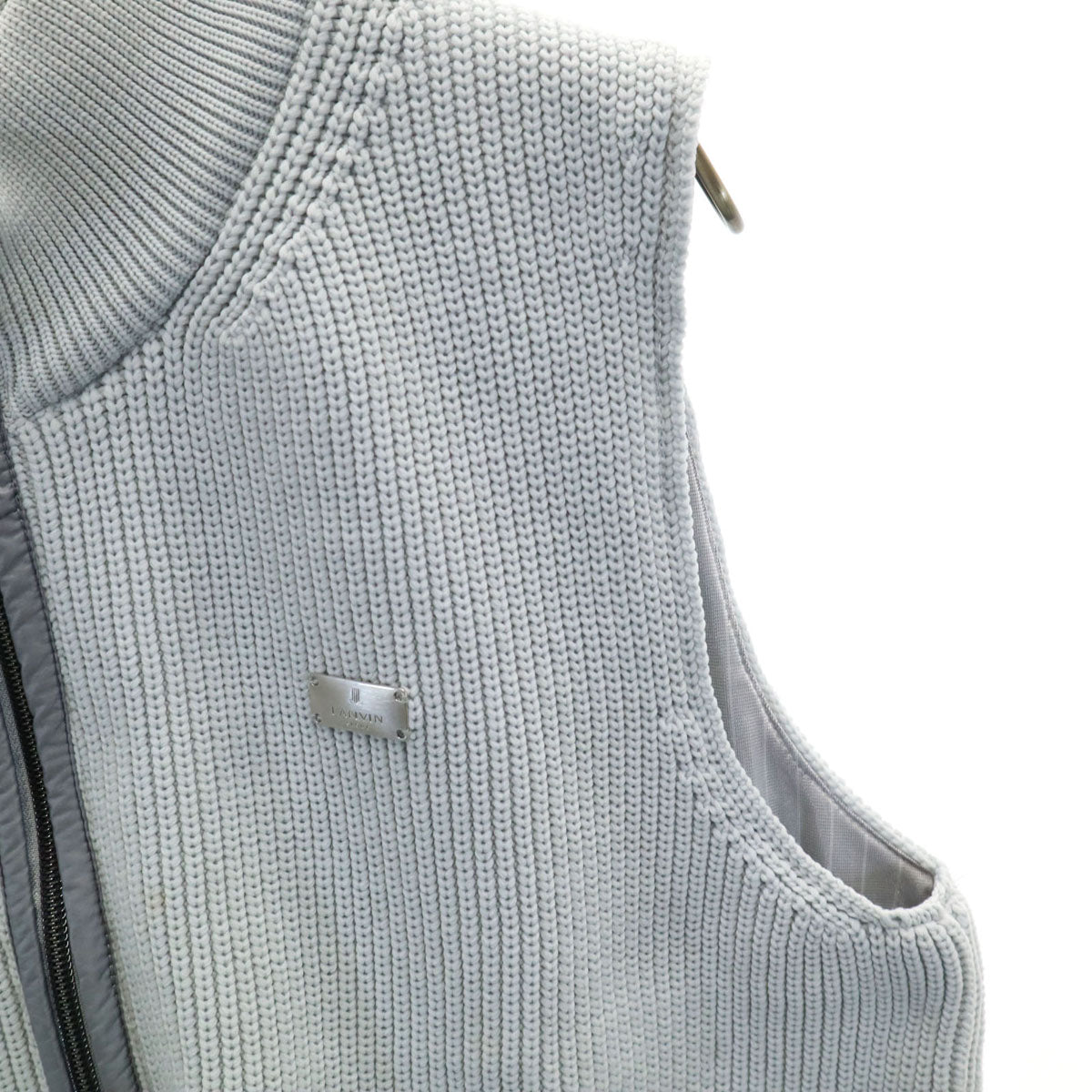 LANVIN SPORT ランバンスポール 日本製 ニットベスト 40 グレー メンズ