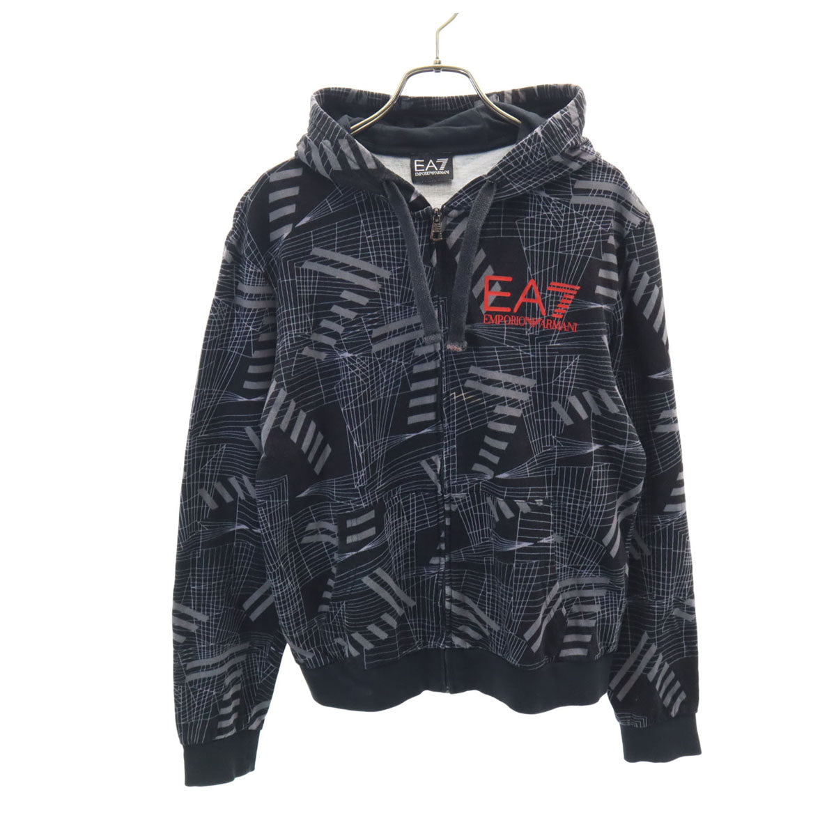 Emporio Armani エンポリオアルマーニ 長袖 スウェット ジップパーカー S ブラック メンズ