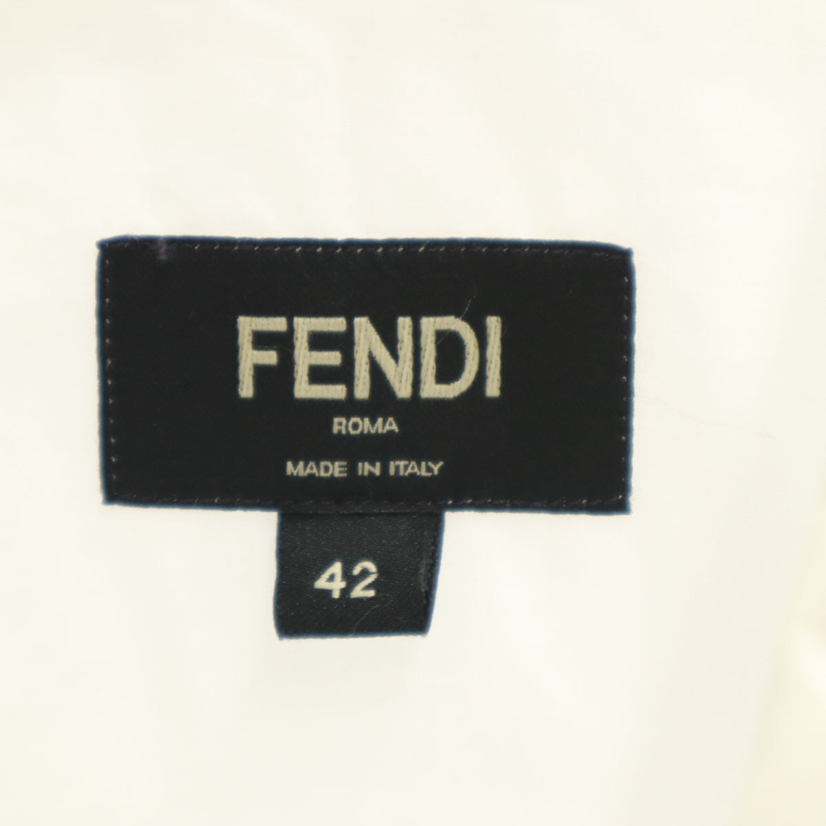 FENDI フェンディ イタリア製 長袖 コットンシャツ 42 ホワイト メンズ