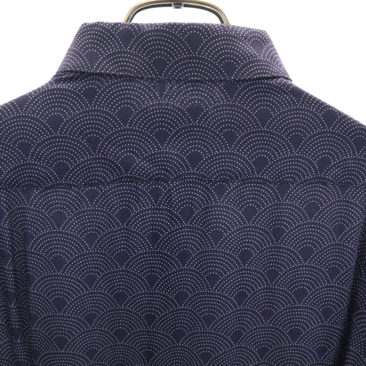 Emporio Armani エンポリオアルマーニ 青海波柄 長袖 シャツ 41 ネイビー メンズ