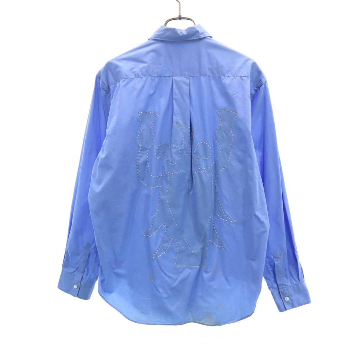 COMME des GARCONS SHIRT コムデギャルソンシャツ 未使用 フランス製 長袖 コットンシャツ S ブルー系 メンズ