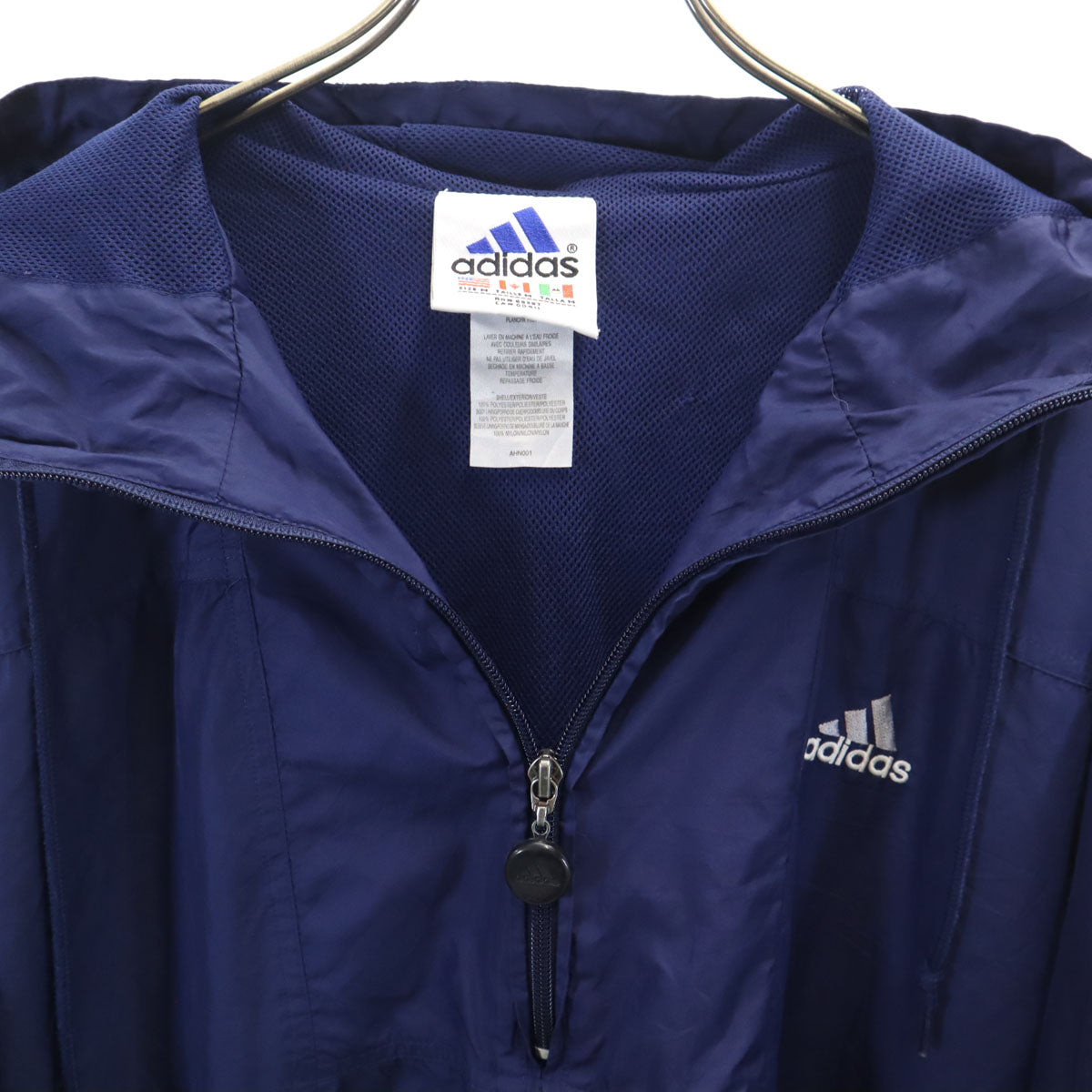 adidas アディダス 90s オールド アノラックパーカー M ネイビー プルオーバー 裏メッシュ メンズ