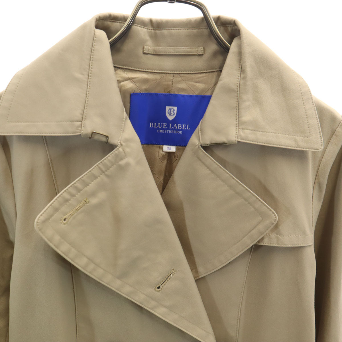 BLUE LABEL CRESTBRIDGE ブルーレーベルクレストブリッジ トレンチコート 38 ベージュ 三陽商会 レディース