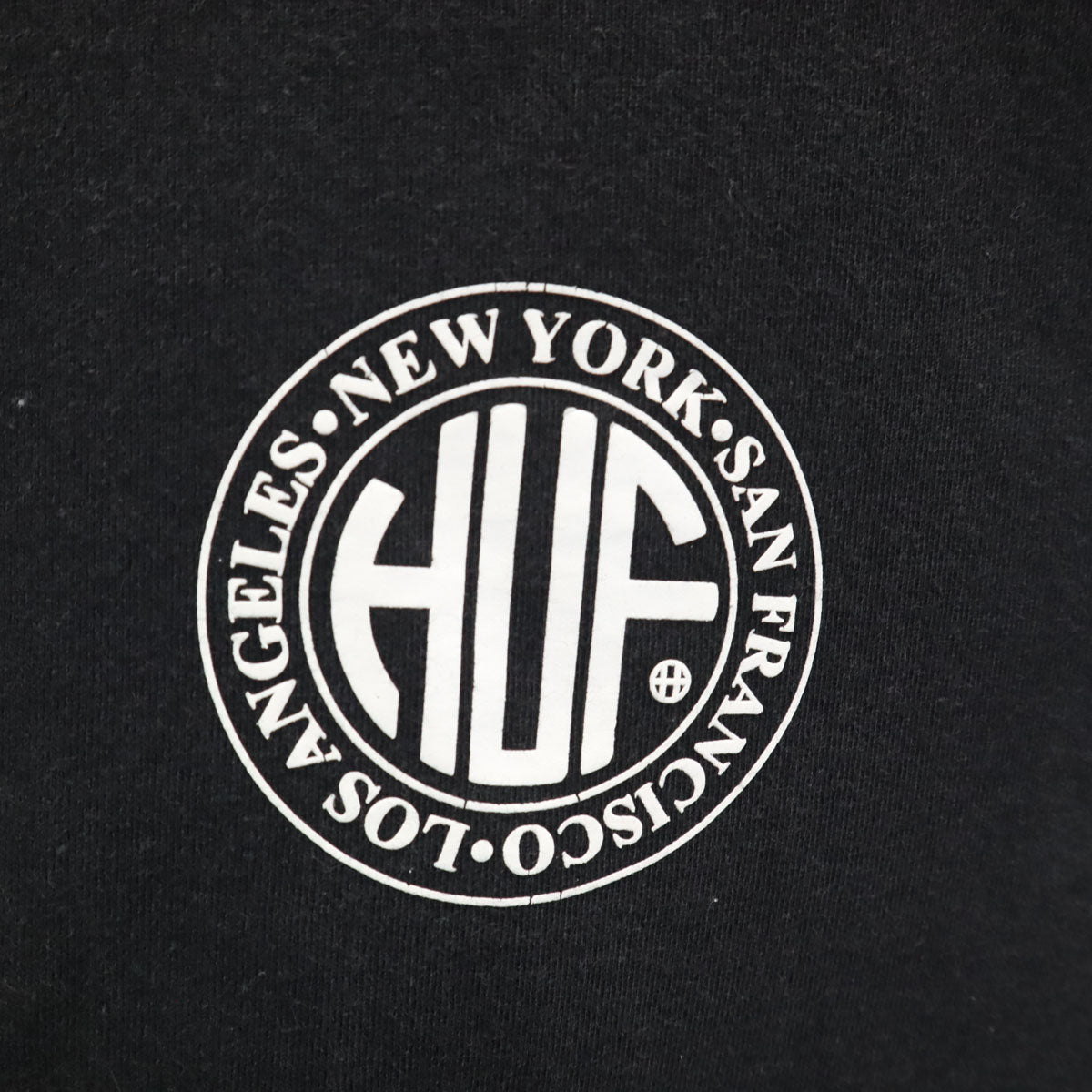 HUF ハフ バックロゴ 長袖 Tシャツ L ブラック ロンT メンズ