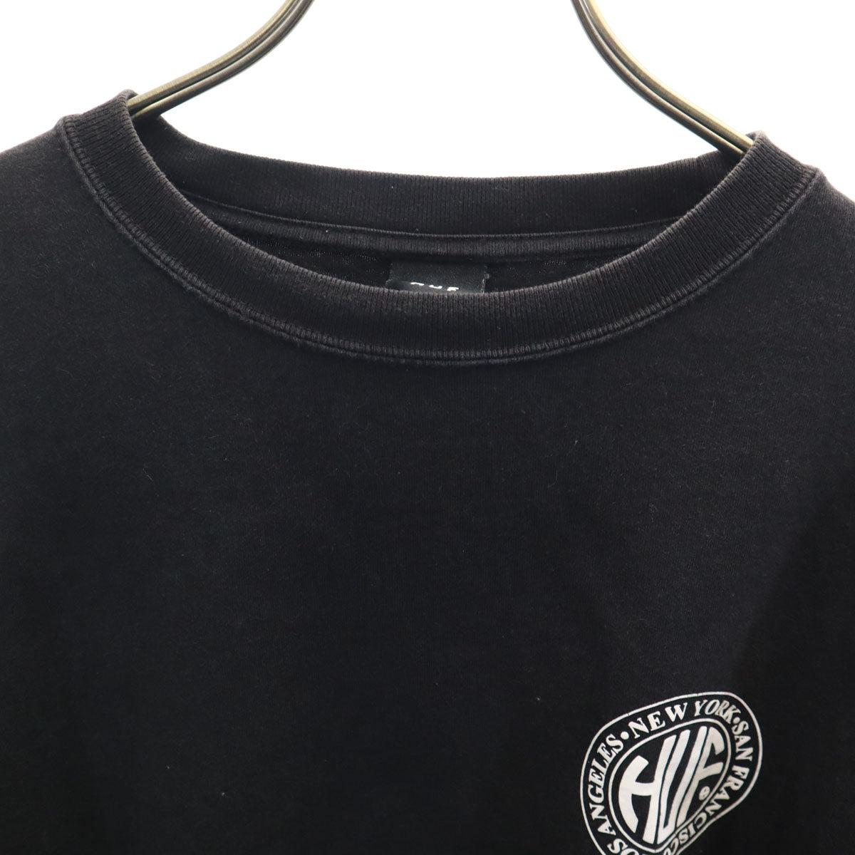 HUF ハフ バックロゴ 長袖 Tシャツ L ブラック ロンT メンズ