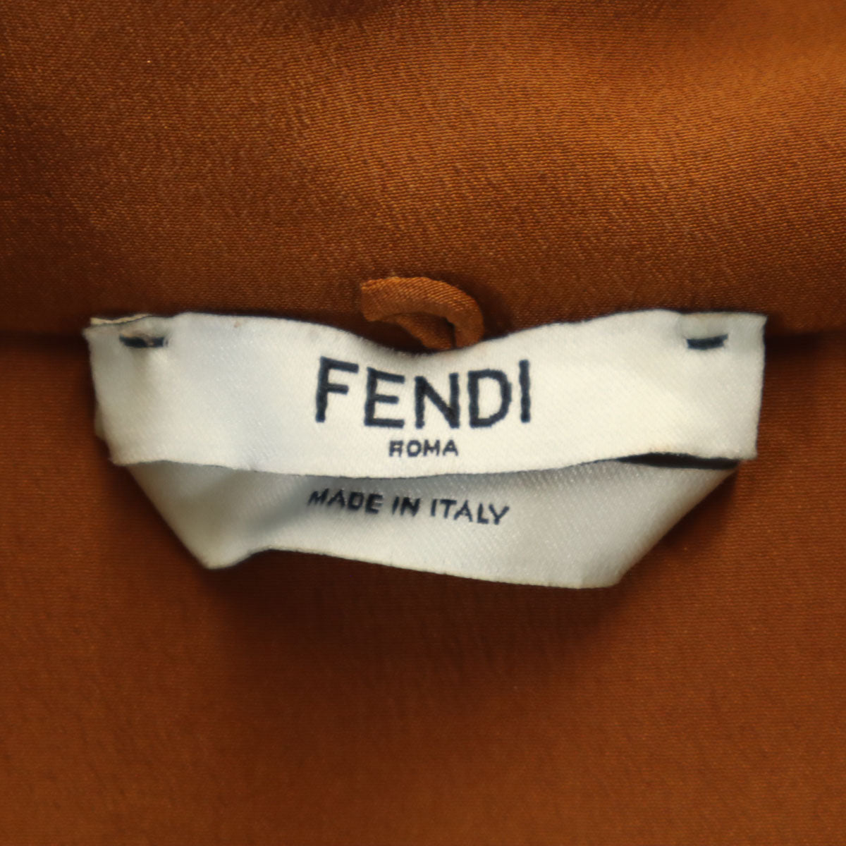 FENDI フェンディ イタリア製 シルク 7分袖 ロングワンピース 36 オレンジブラウン レディース