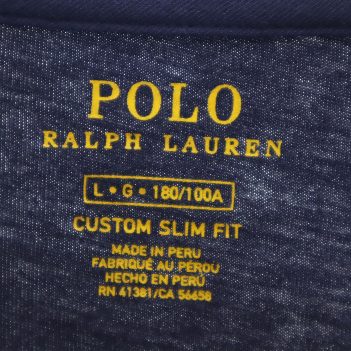 未使用 POLO RALPH LAUREN ポロラルフローレン プリント 長袖 Tシャツ L ネイビー ロンT タグ付き メンズ