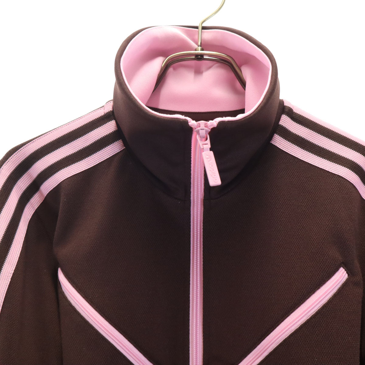 adidas アディダス トレフォイルロゴ トラックジャケット 上下 セットアップ M ブラウン ジャージ レディース