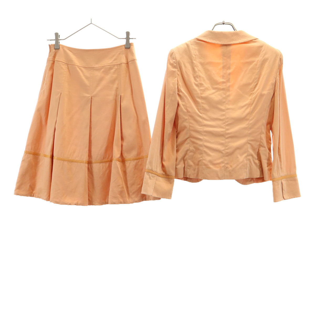 GIVENCHY BOUTIQUES ジバンシィ ブティックス 90s 日本製 オールド カジュアル スカートスーツ 上下 セットアップ 36 オレンジ レディース
