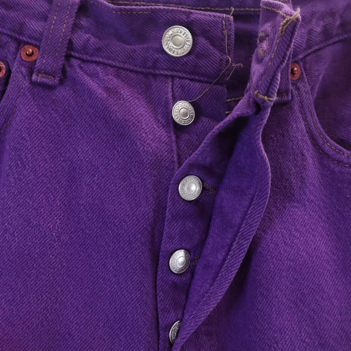 Levi's リーバイス 90s 70506-0257 USA製 カナダ製 オールド 後染め デニムジャケット 上下 セットアップ 36/W32 パープル トラッカー ジージャン メンズ