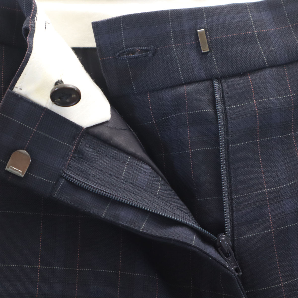 Paul Smith ポールスミス 日本製 チェック柄 パンツスーツ 上下 セットアップ 38 ネイビー レディース