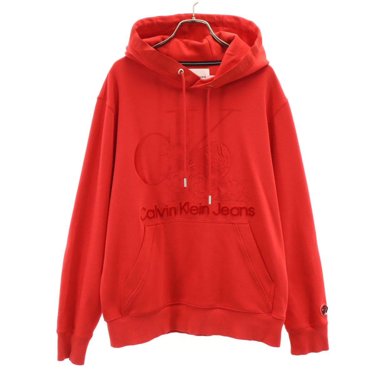 Calvin klein Jeans カルバンクラインジーンズ 長袖 スウェットパーカー M レッド メンズ
