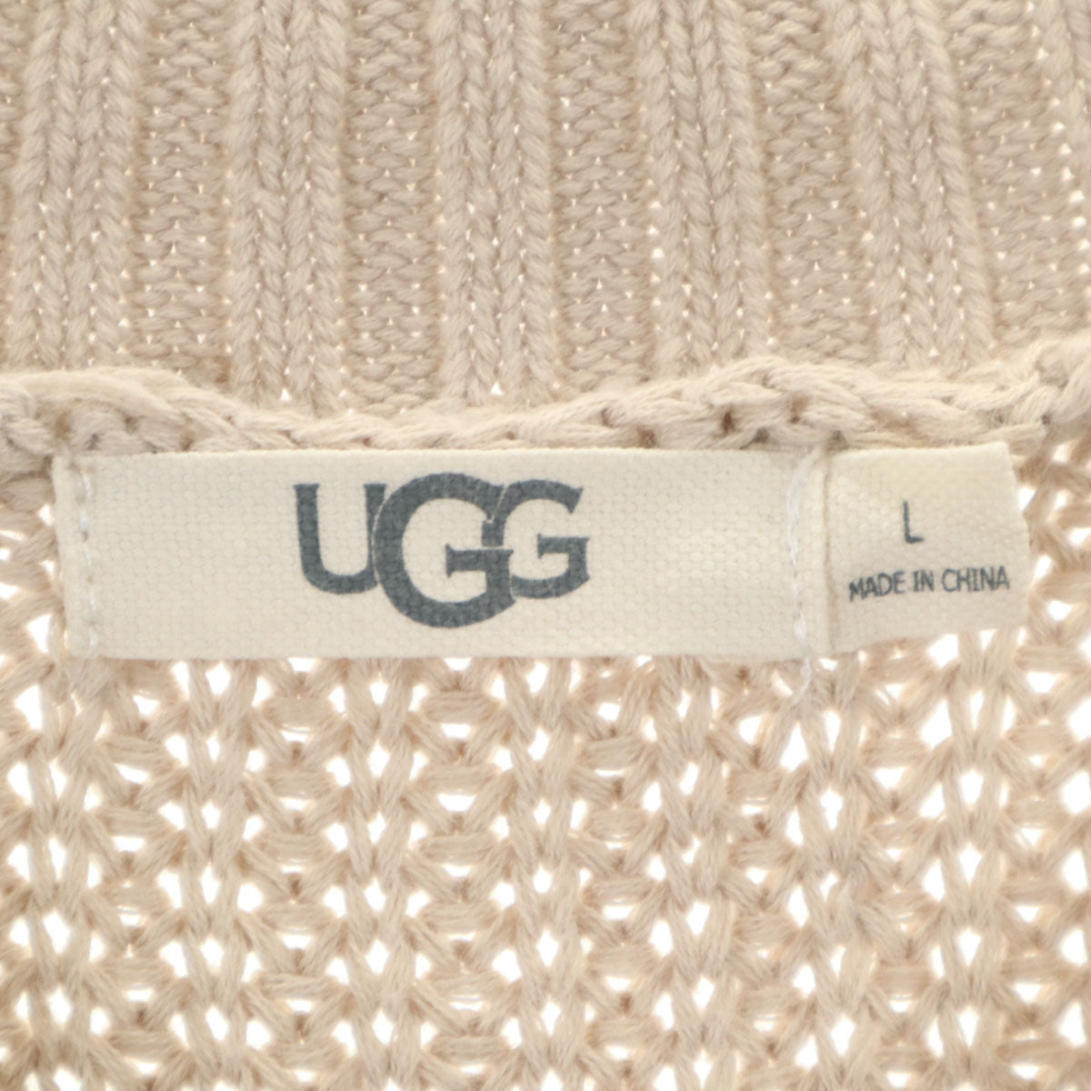 UGG アグ Vネック ニットベスト L ベージュ レディース