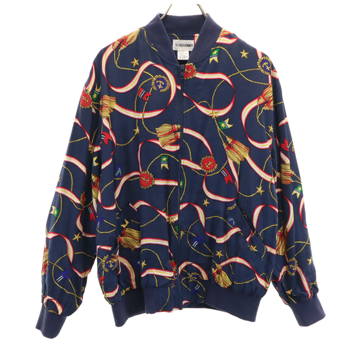 ALFRED DUNNER アルフレッドダナー 90s オールド 総柄 ブルゾン 12 ネイビー ジャケット レディース