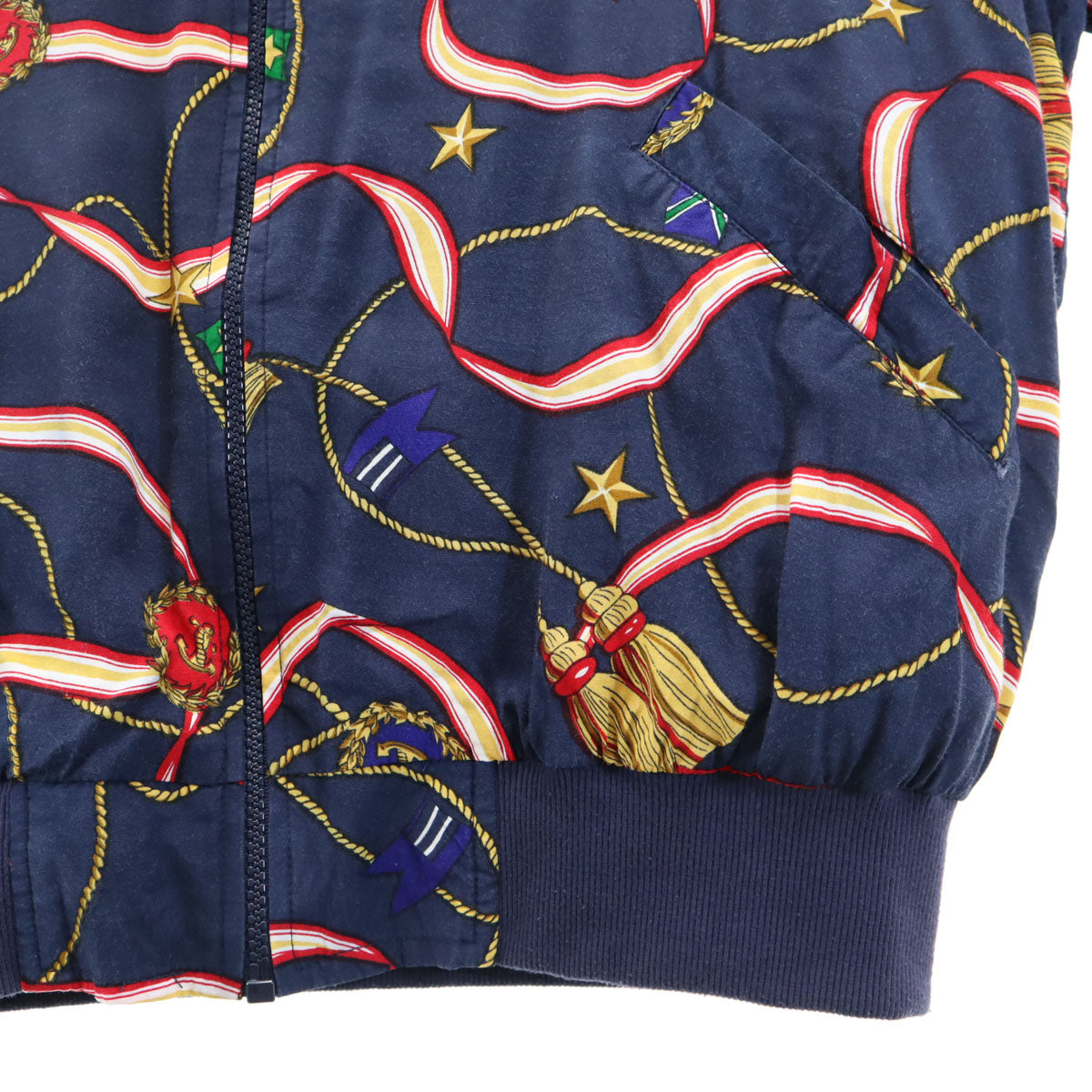 ALFRED DUNNER アルフレッドダナー 90s オールド 総柄 ブルゾン 12 ネイビー ジャケット レディース