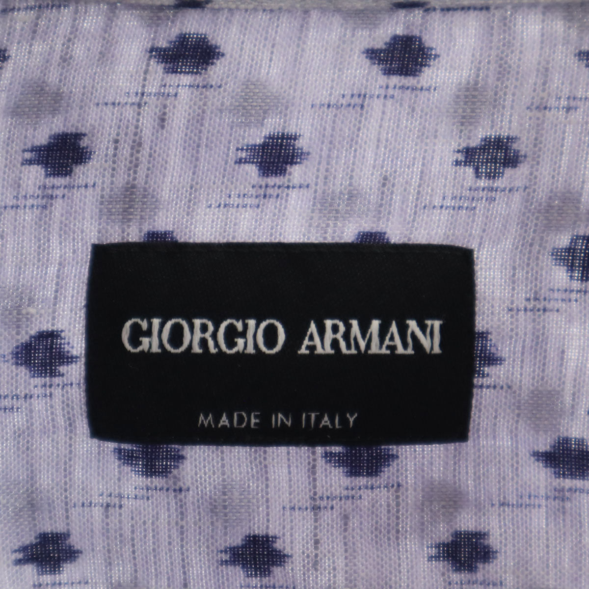GIORGIO ARMANI ジョルジオアルマーニ イタリア製 総柄 長袖 リネンシャツ 43 ラベンダー メンズ