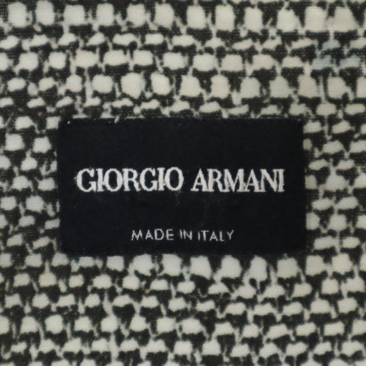 GIORGIO ARMANI ジョルジオアルマーニ イタリア製 総柄 長袖 フルジップ シャツ 41 ブラック メンズ