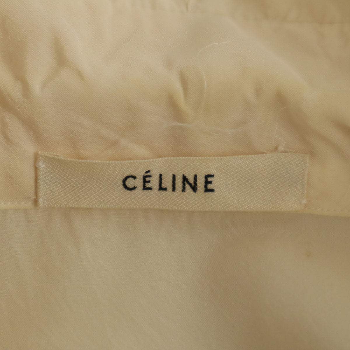 CELINE セリーヌ イタリア製 シルク 長袖 ブラウス 38 ペールオレンジ シャツ レディース