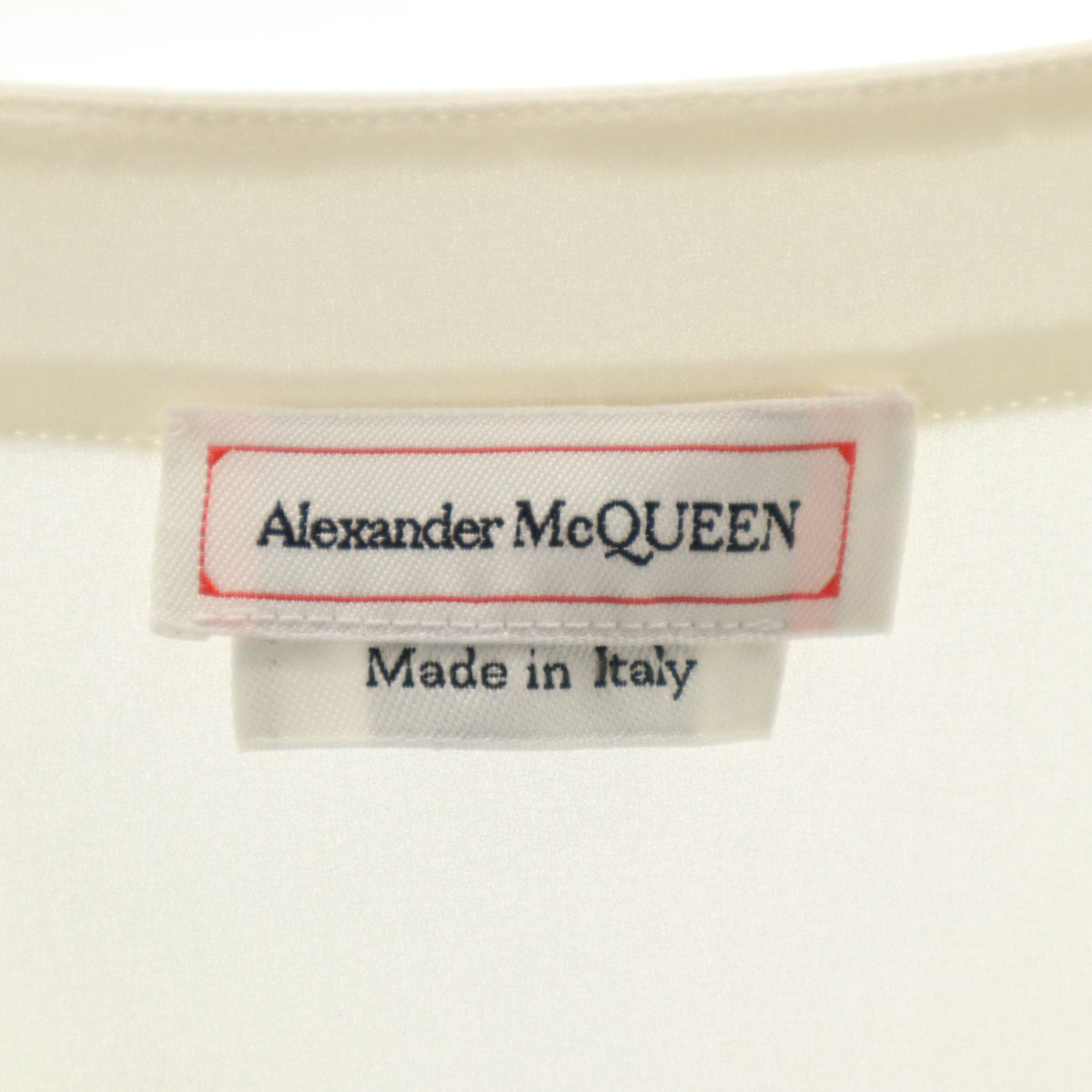 Alexander McQueen アレキサンダーマックイーン イタリア製 シルク 長袖 Vネック カーディガン 44 アイボリー レディース
