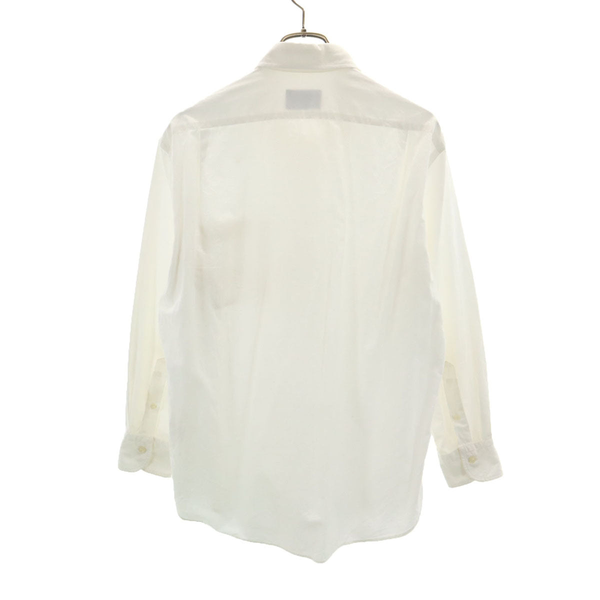 LANVIN LA COLLECTION ランバンコレクション 日本製 シャドー総柄 長袖 コットンシャツ L ホワイト メンズ