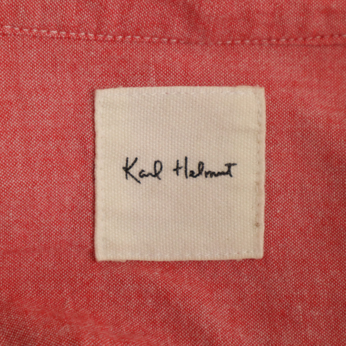 Karl Helmut カールヘルム 日本製 長袖 パッチワーク ボタンダウンシャツ レッド メンズ