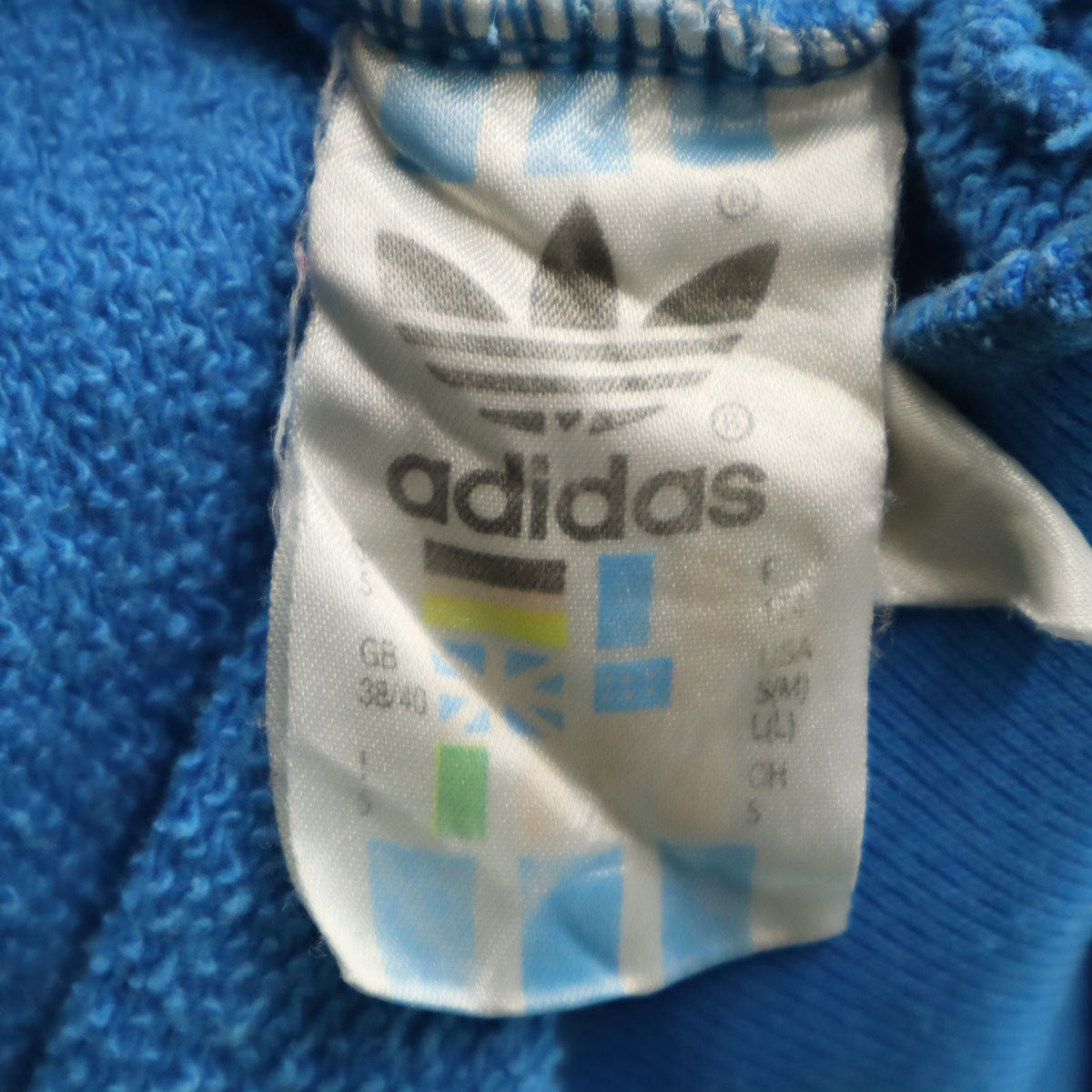 adidas アディダス 80s ヴィンテージ トレフォイルロゴ 長袖 スウェット トレーナー D5 ブルー系 メンズ