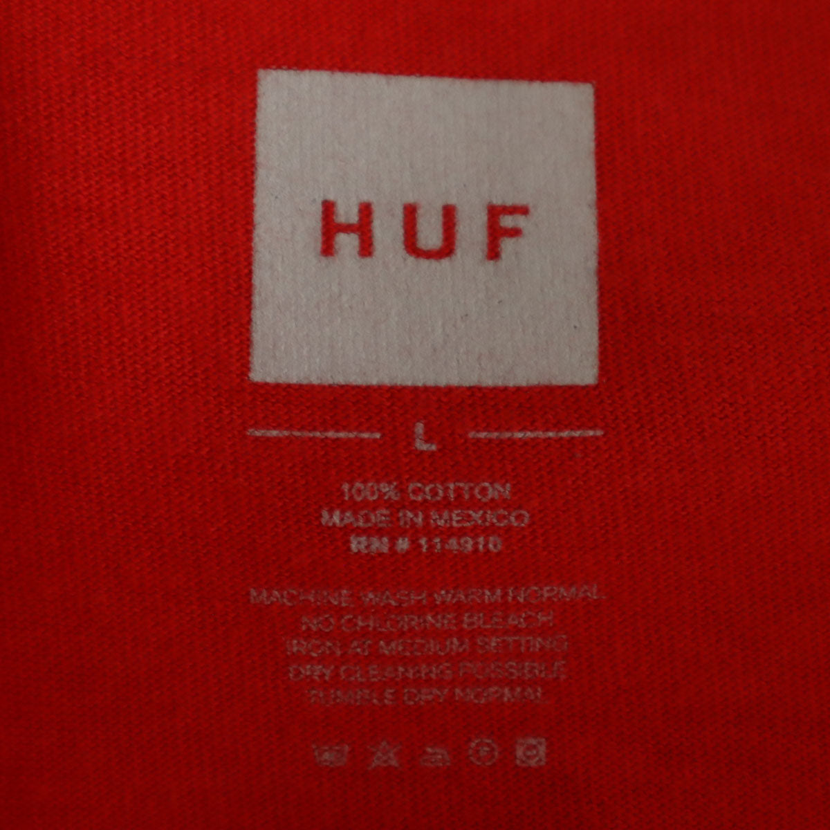 HUF ハフ 長袖 Tシャツ L レッド ロンT メンズ