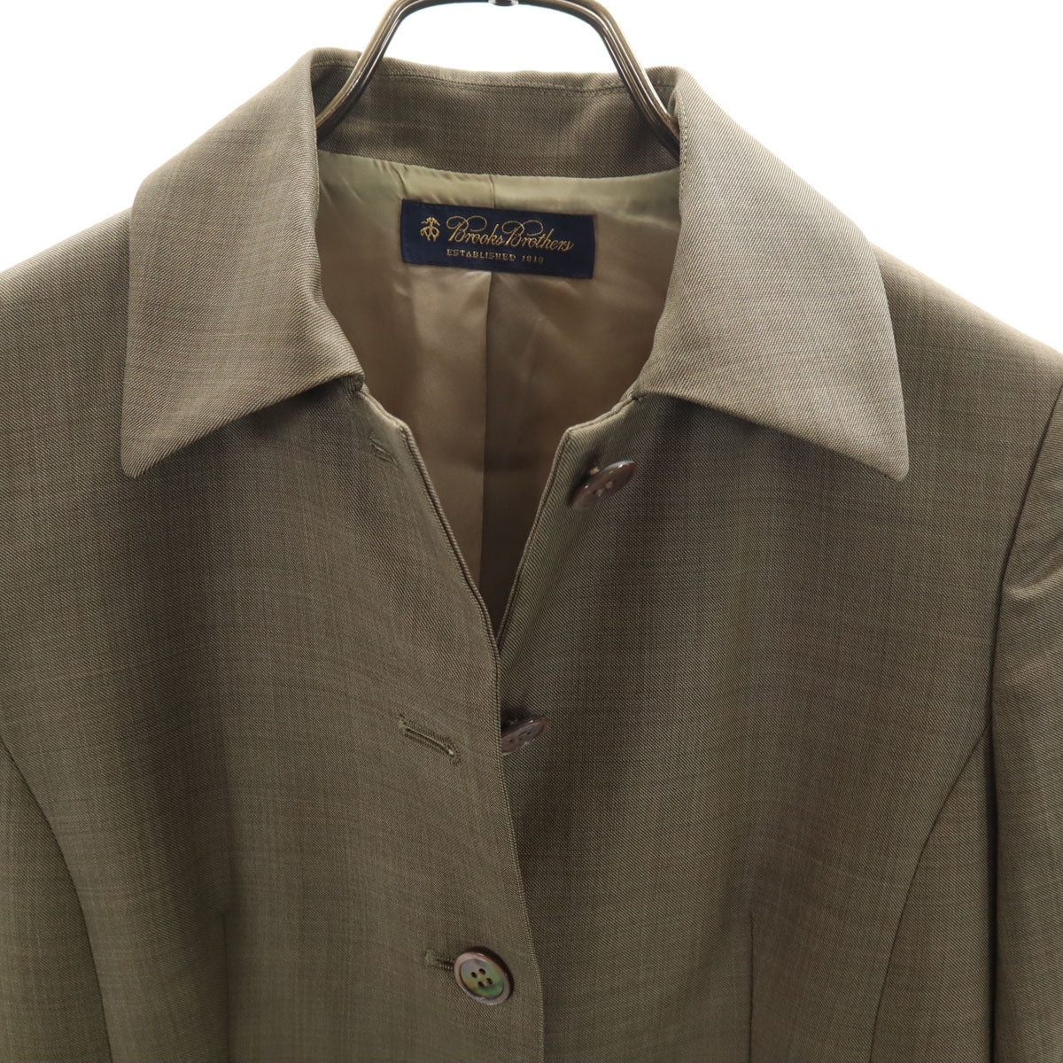 Brooks Brothers ブルックスブラザーズ 5分袖 パンツスーツ 上下 セットアップ 7AR グレージュ レディース