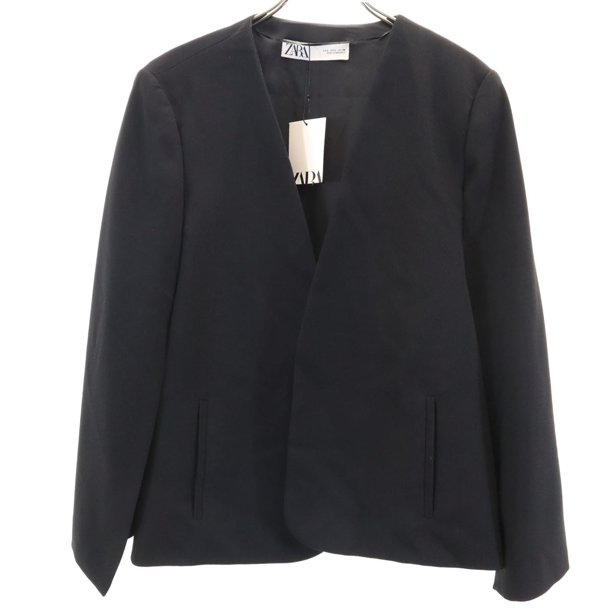 未使用 ZARA ザラ ケープ ジャケット L ブラック レディース