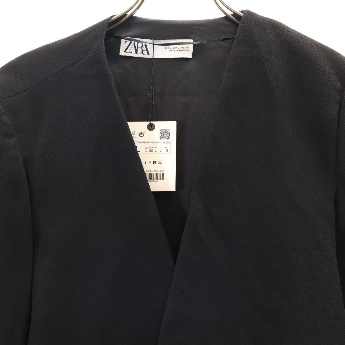 未使用 ZARA ザラ ケープ ジャケット L ブラック レディース