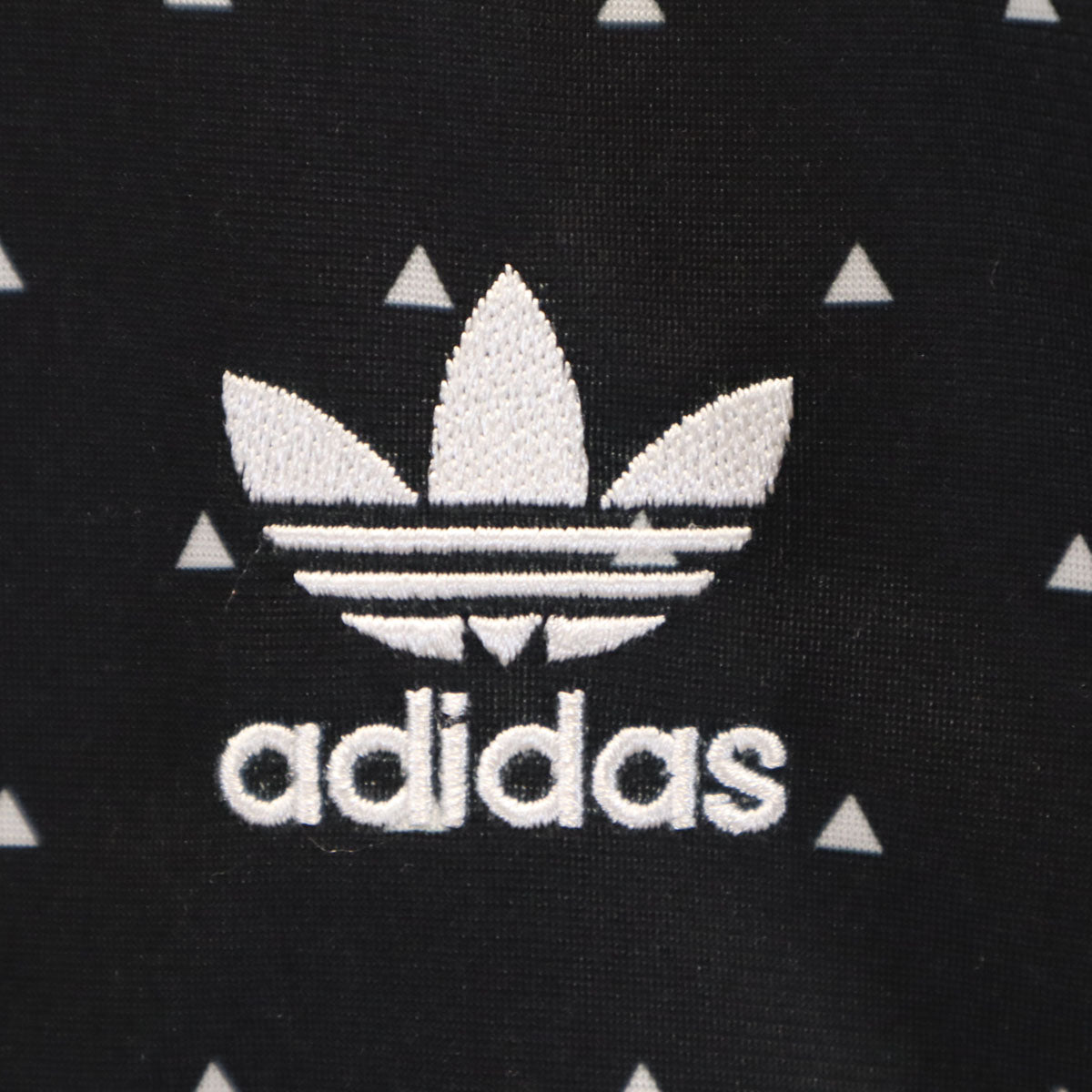 adidas アディダス Pharrell Williams ファレルウィリアムス コラボ 総柄 トレフォイルロゴ トラックジャケット 3XOT ブラック ジャージ ビックサイズ レディース