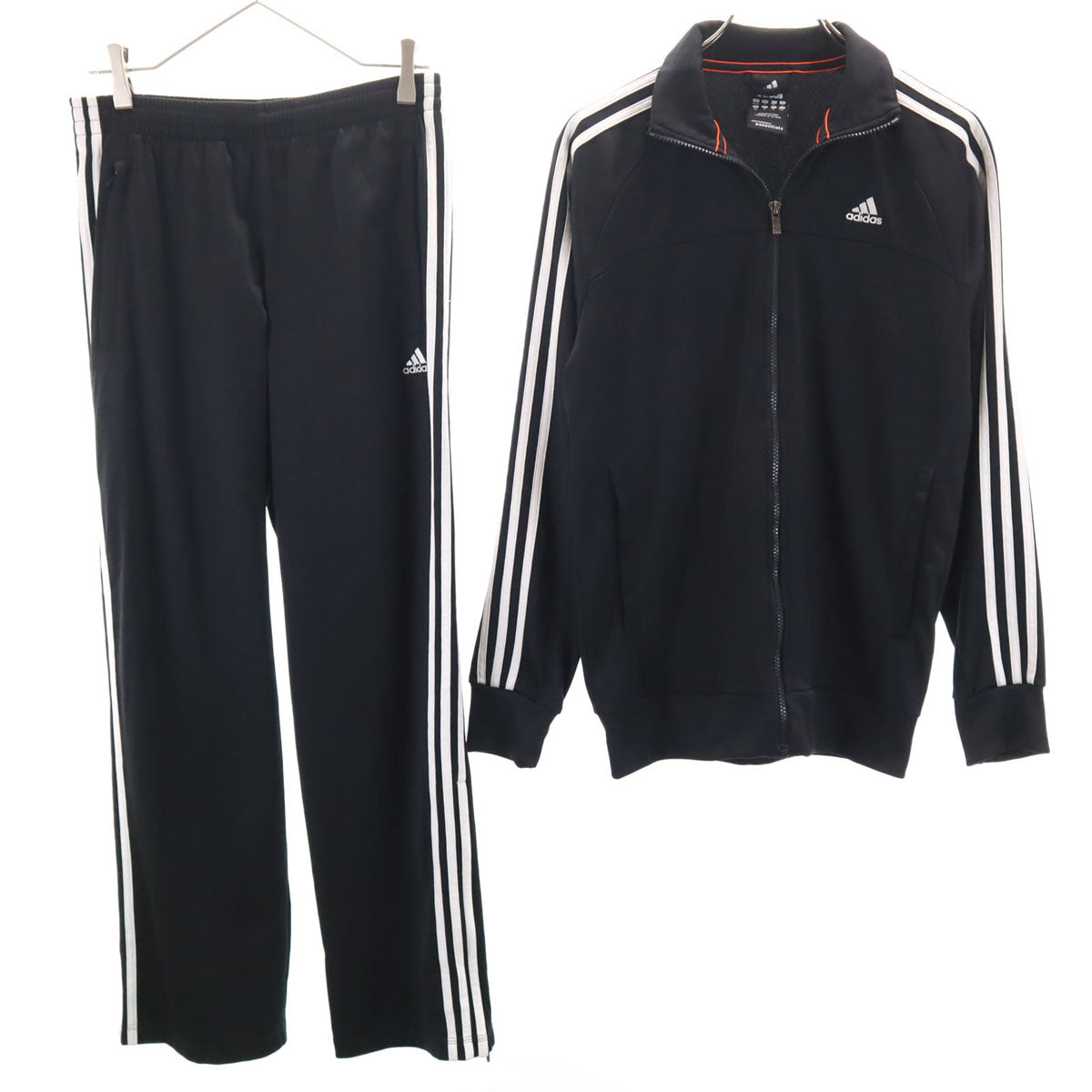 adidas アディダス トラックジャケット 上下 セットアップ M ブラック ジャージ 裏トリコット 3ライン メンズ