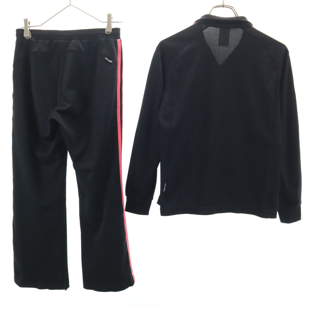 adidas アディダス トラックジャケット 上下 セットアップ S ブラック ジャージ 3ライン レディース