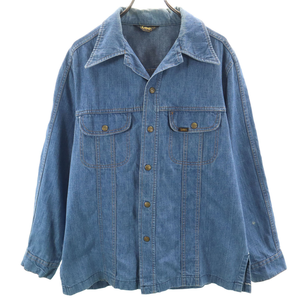 Lee リー 70s USA製 ヴィンテージ デニムジャケット L ウォッシュブルー ジージャン メンズ