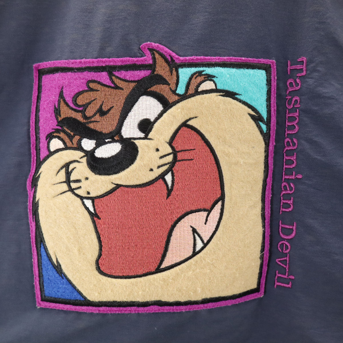 Warner Bros ワーナーブラザーズ 90s オールド ルーニー・テューンズ タズマニアンデビル ブルゾン L ネイビー ジャケット メンズ
