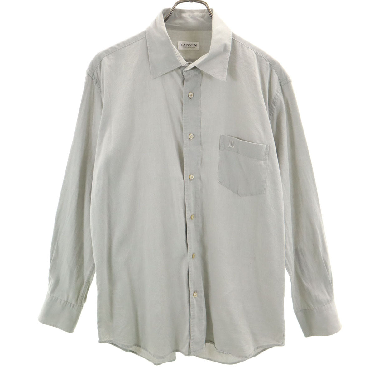 LANVIN LA COLLECTION ランバンコレクション 日本製 長袖 コットンシャツ L グレー メンズ