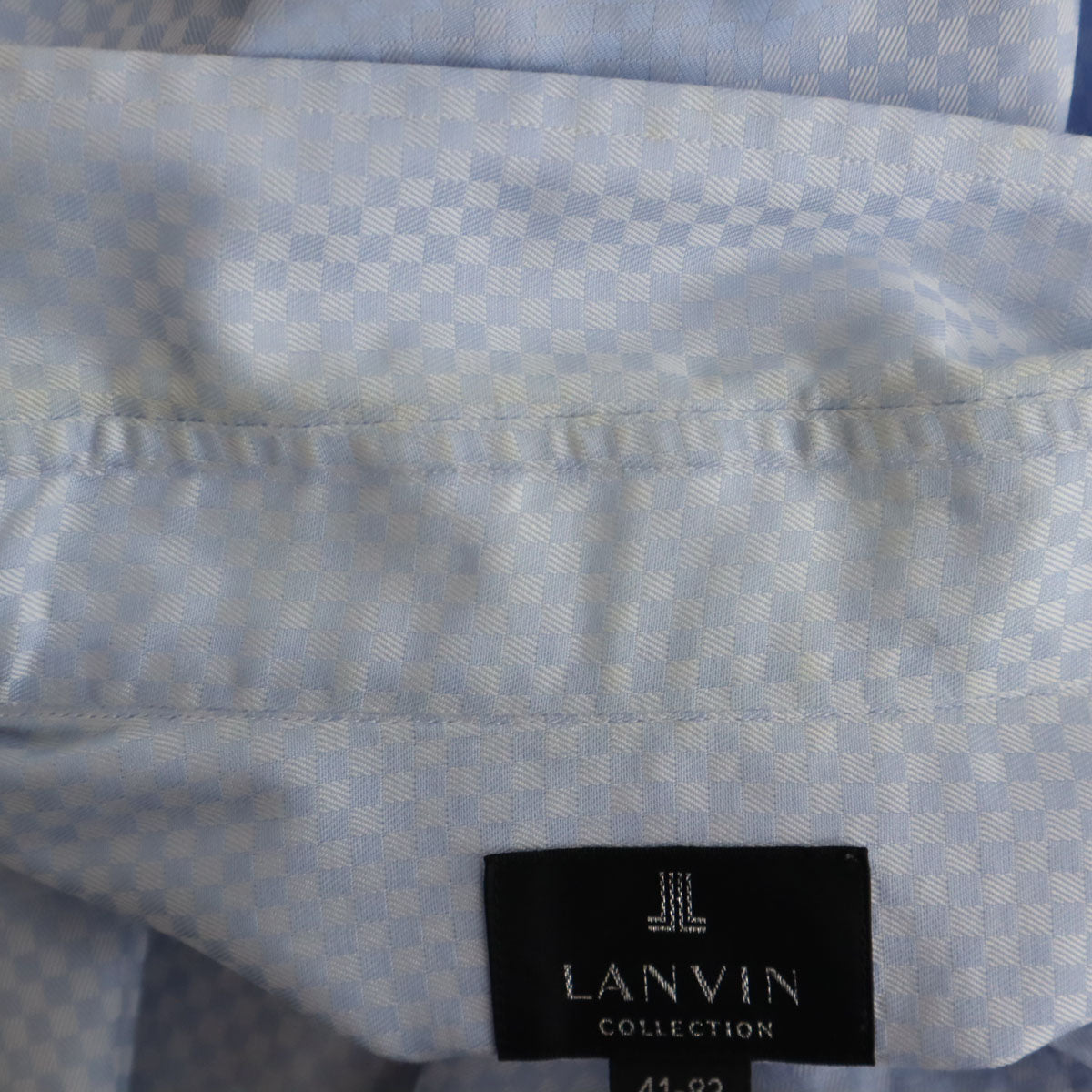 LANVIN LA COLLECTION ランバンコレクション 日本製 チェック柄 長袖 ボタンダウンシャツ 41-82 ブルー系 メンズ