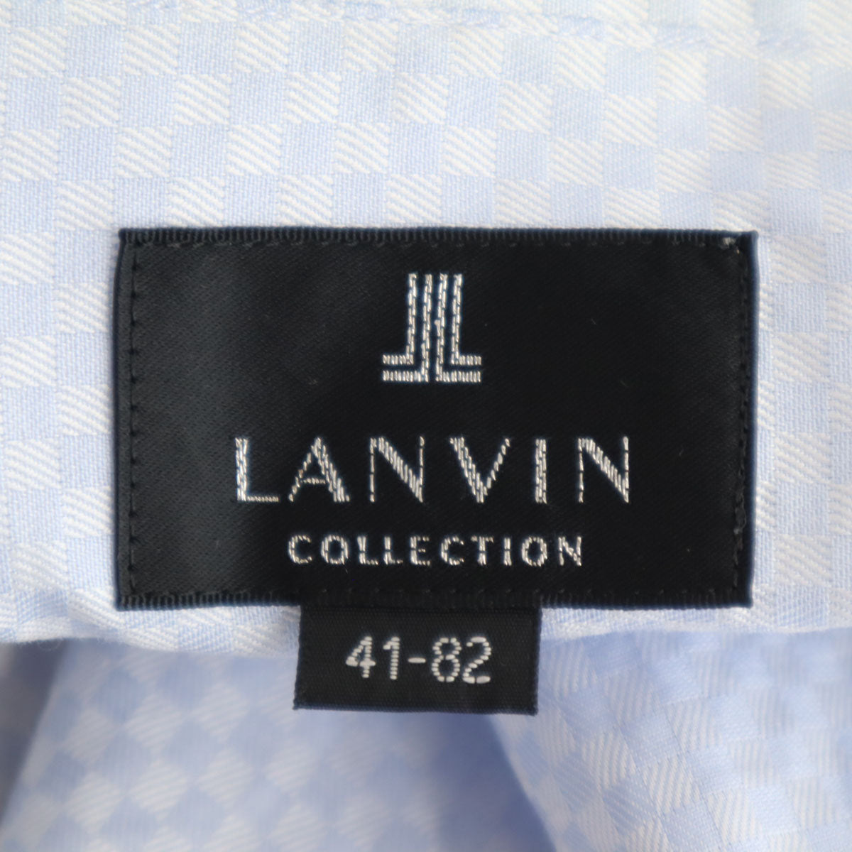 LANVIN LA COLLECTION ランバンコレクション 日本製 チェック柄 長袖 ボタンダウンシャツ 41-82 ブルー系 メンズ