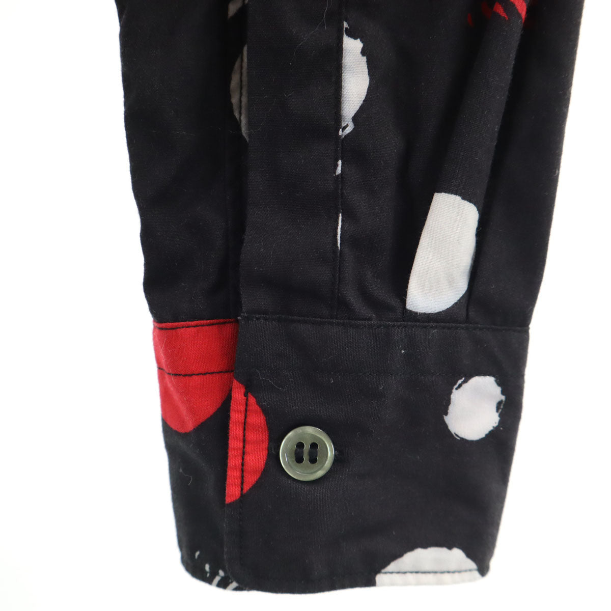 BLACK COMME des GARCONS ブラックコムデギャルソン 2017年 日本製 総柄 長袖 コットンシャツ XS ブラック レディース