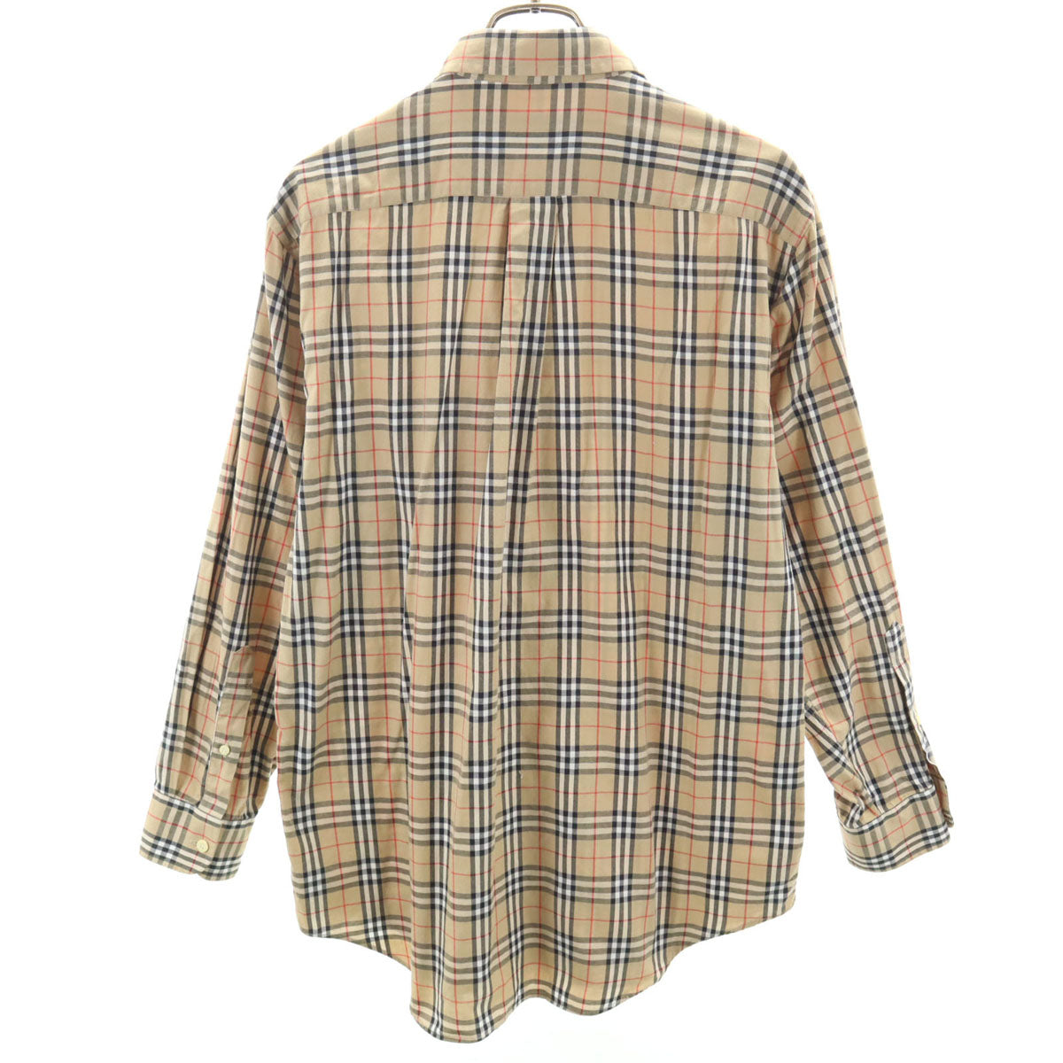 Burberrys バーバリーズ 90s オールド ノバチェック 長袖 ボタンダウンシャツ M ベージュ メンズ