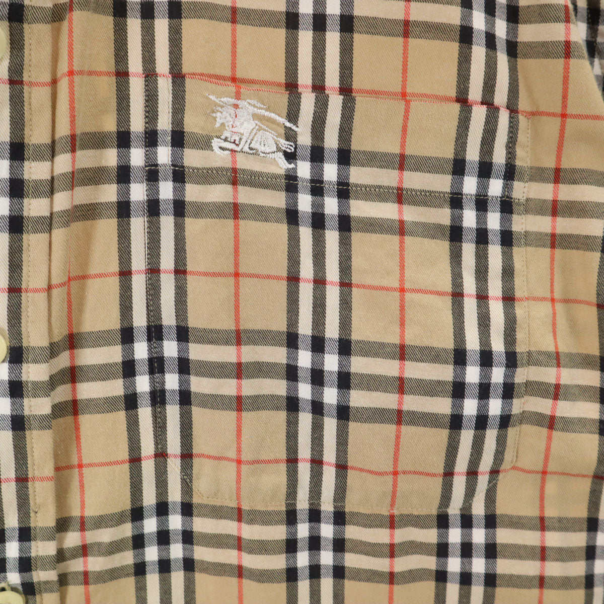 Burberrys バーバリーズ 90s オールド ノバチェック 長袖 ボタンダウンシャツ M ベージュ メンズ