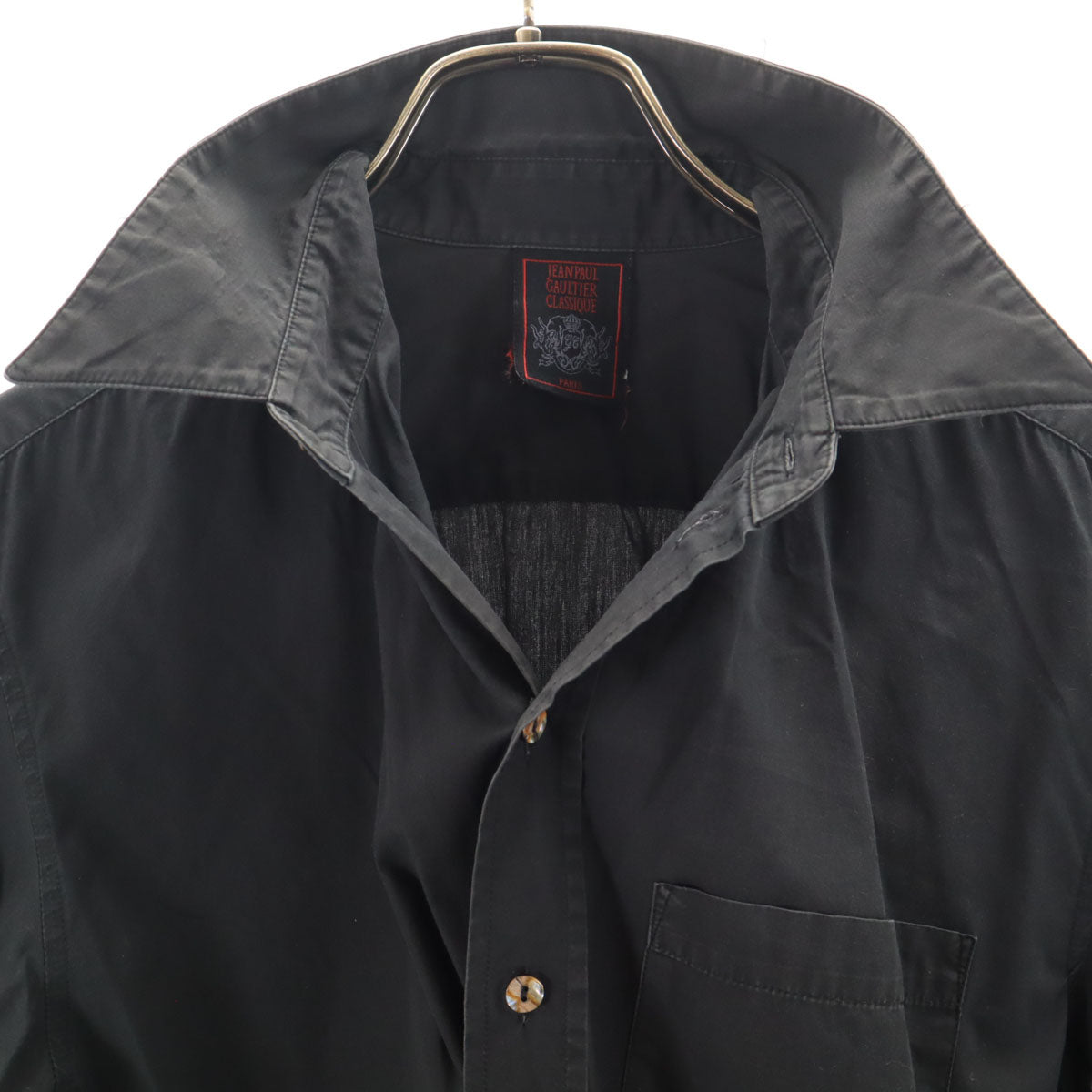 Jean Paul GAULTIER CLASSIQUE ジャンポールゴルチエクラシック 長袖 コットンシャツ 40 ブラック レディース