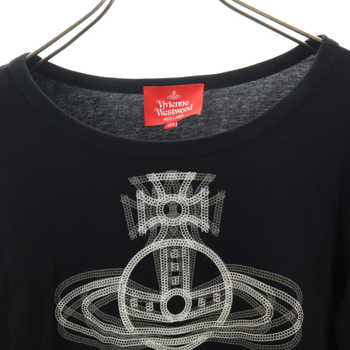 Vivienne Westwood RED LABEL ヴィヴィアンウエストウッドレッドレーベル 日本製 オーブ プリント 長袖 Tシャツ 3 ブラック ロンT レディース