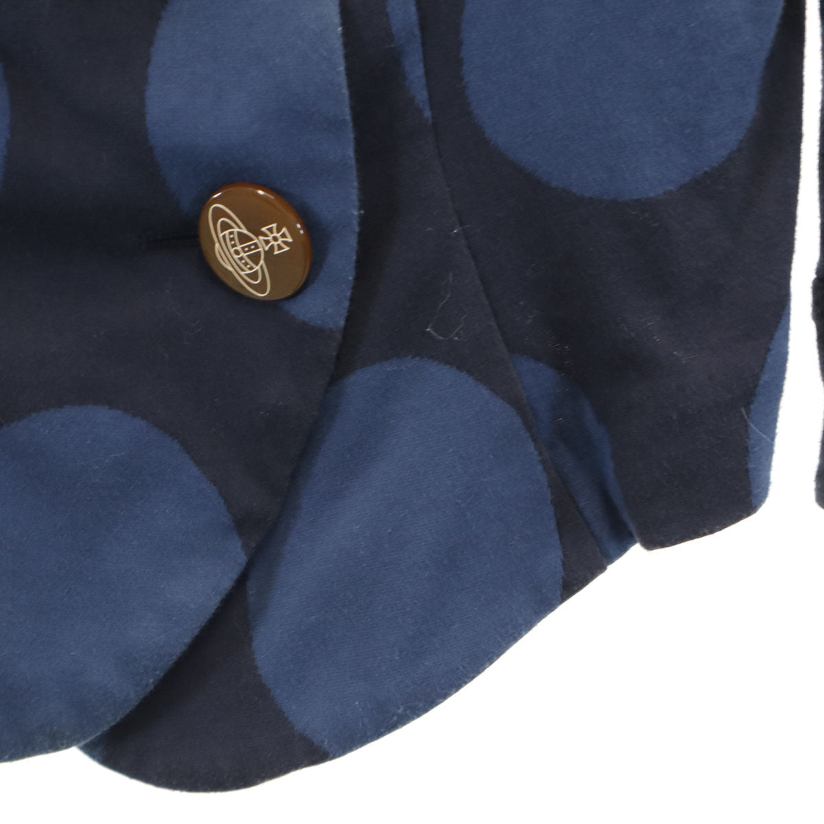 Vivienne Westwood RED LABEL ヴィヴィアンウエストウッドレッドレーベル 日本製 ドット柄 ダブルブレスト ジャケット 3 ネイビー 水玉 レディース