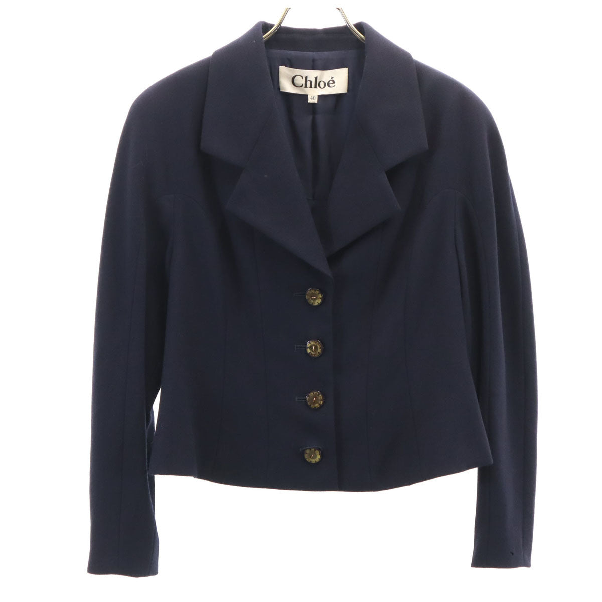 Chloe クロエ テーラードジャケット 40 ネイビー レディース