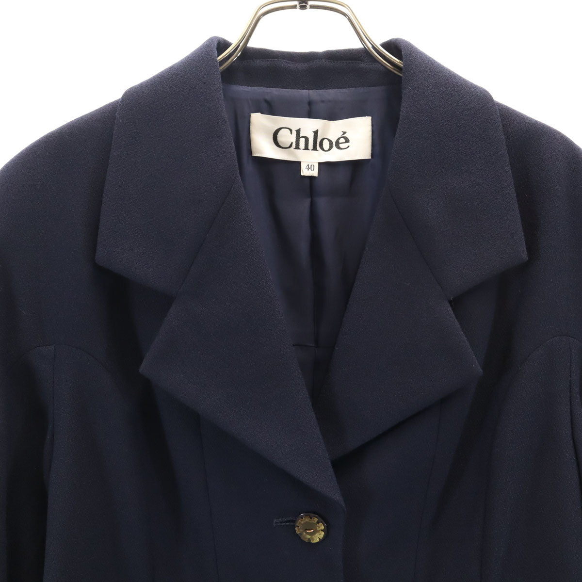 Chloe クロエ テーラードジャケット 40 ネイビー レディース