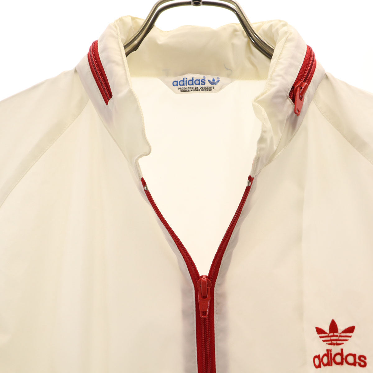 adidas アディダス 70s ヴィンテージ ナイロンジャケット L アイボリー デサント メンズ