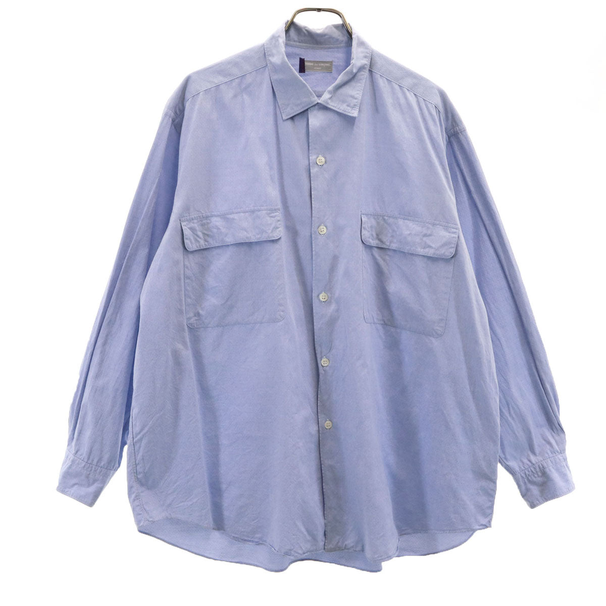 COMME des GARCONS HOMME コムデギャルソンオム 80s 日本製 オールド 長袖 コットンシャツ ブルー系 メンズ