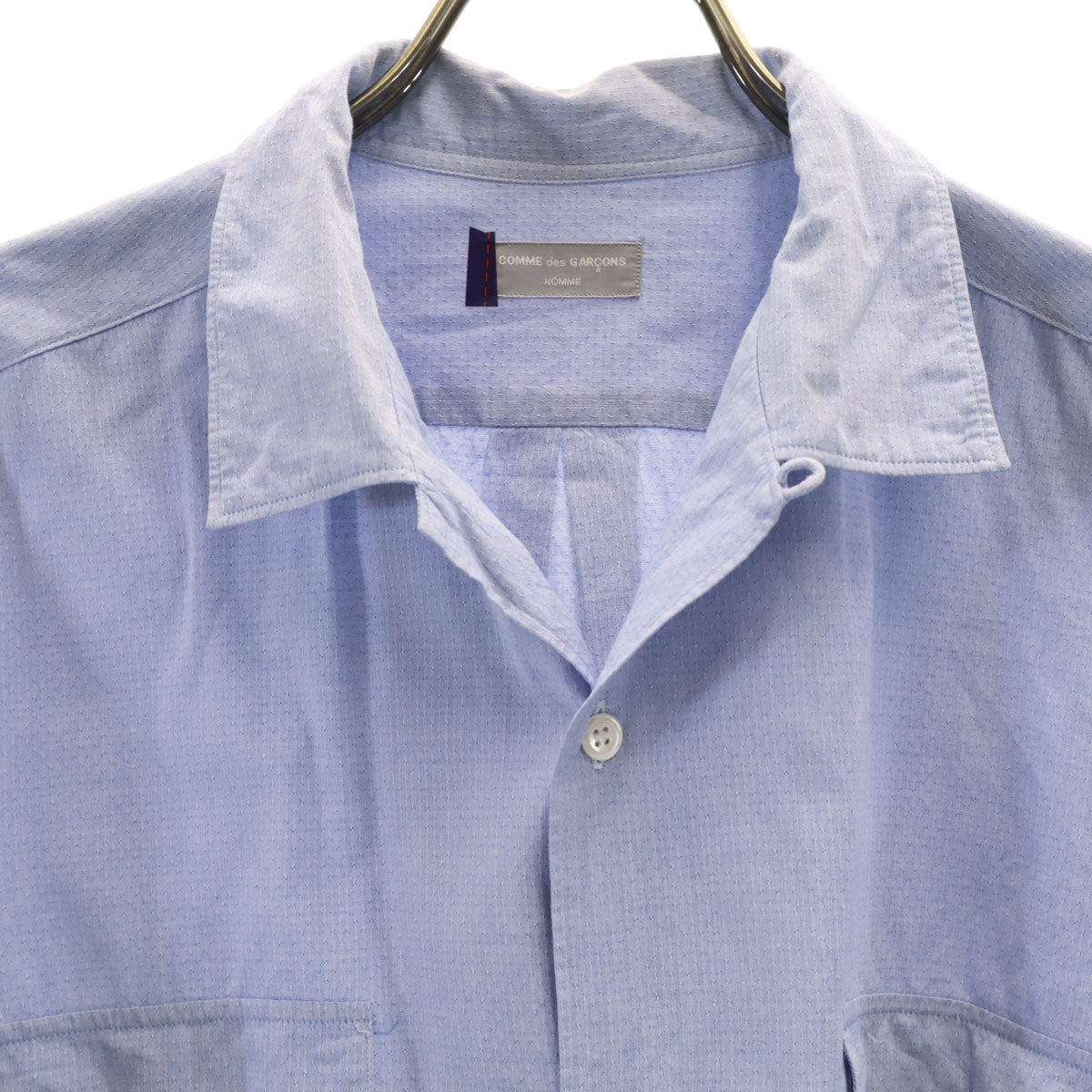 COMME des GARCONS HOMME コムデギャルソンオム 80s 日本製 オールド 長袖 コットンシャツ ブルー系 メンズ